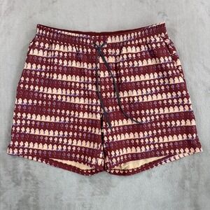 Lululemon Pool Shorts 7"inseam in Burgundy Cream Men 2XL Mesh Lined Beach DWR